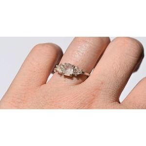Alternative engagement ring unique rings for women raw stone sterling si…